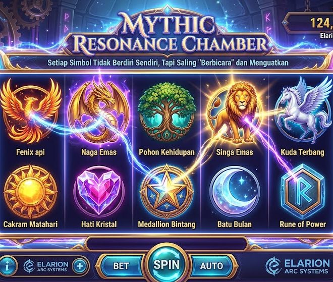 Mythic Resonance Chamber Slot dari Elarion Arc Systems: Ketika Setiap Simbol Tidak Berdiri Sendiri, Tapi Saling “Berbicara” dan Menguatkan